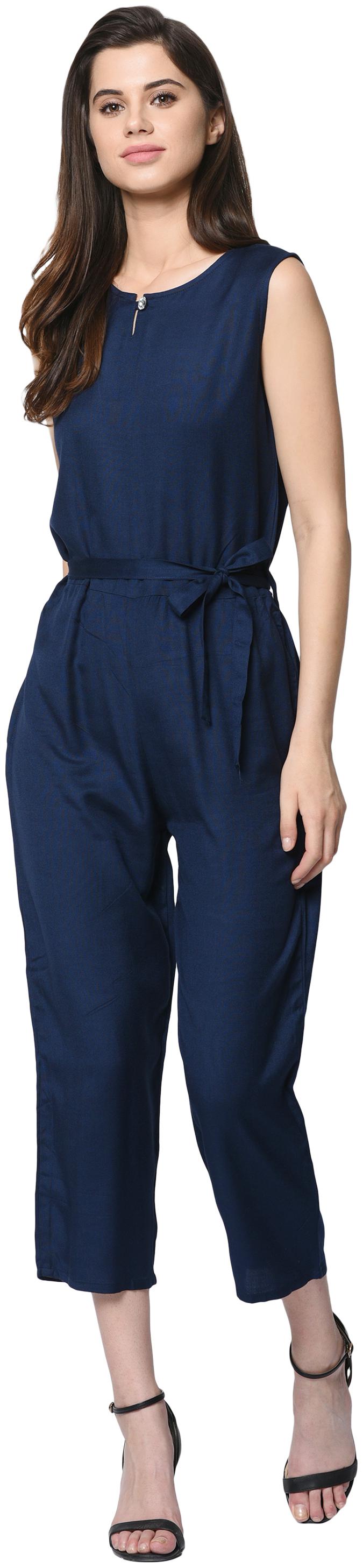 

VASHIST Solid Jumpsuit - Blue