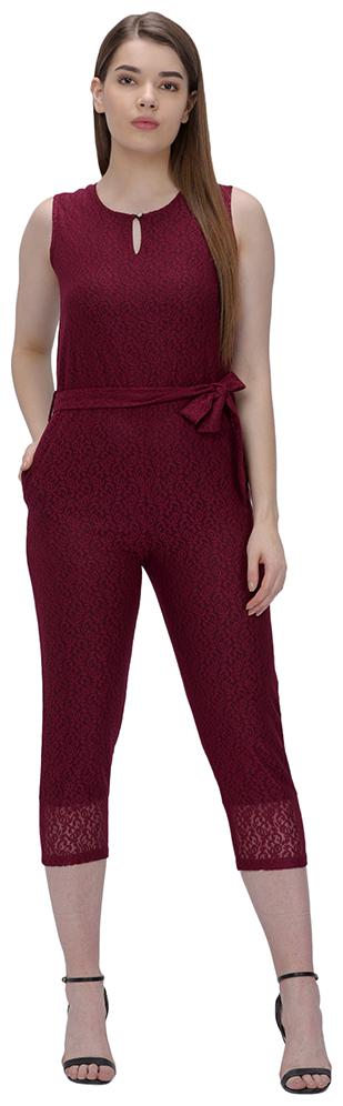 

VASHIST Solid Jumpsuit - Maroon