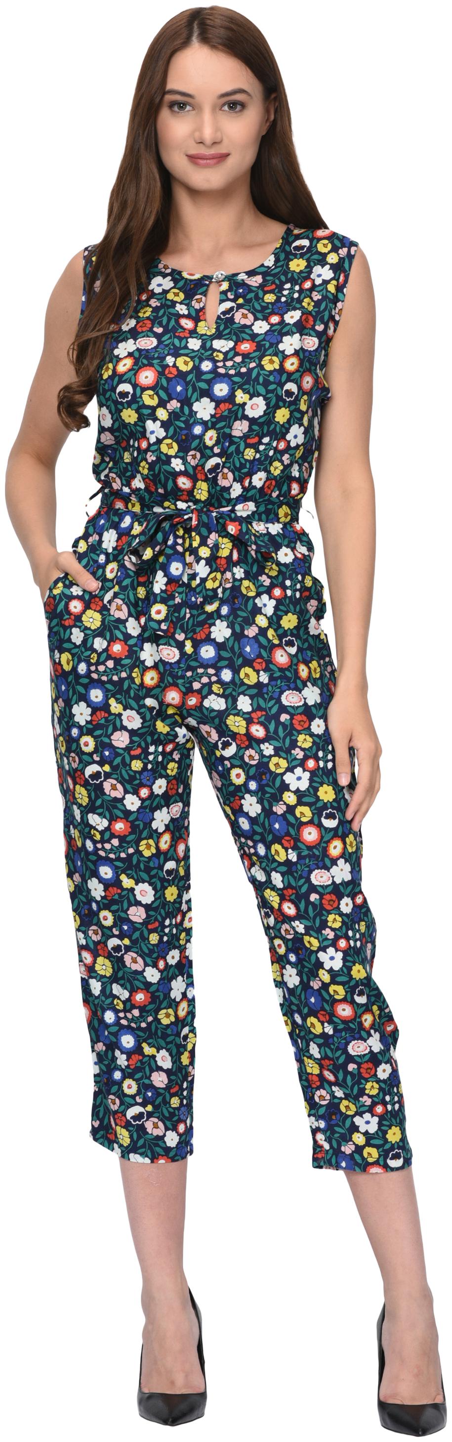 

VASHIST Printed Jumpsuit - Green