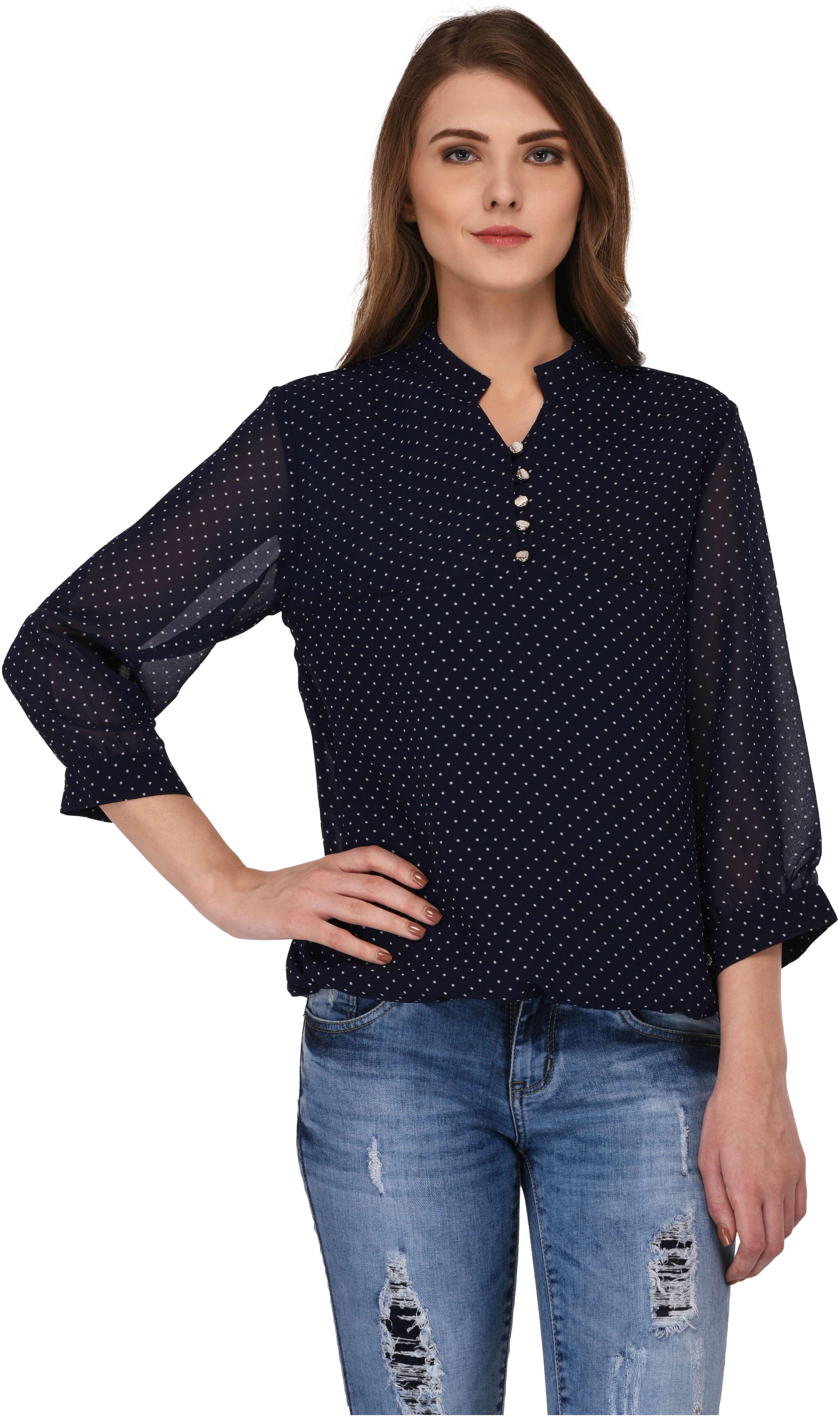 

VASHIST Women Printed A-line top - Blue