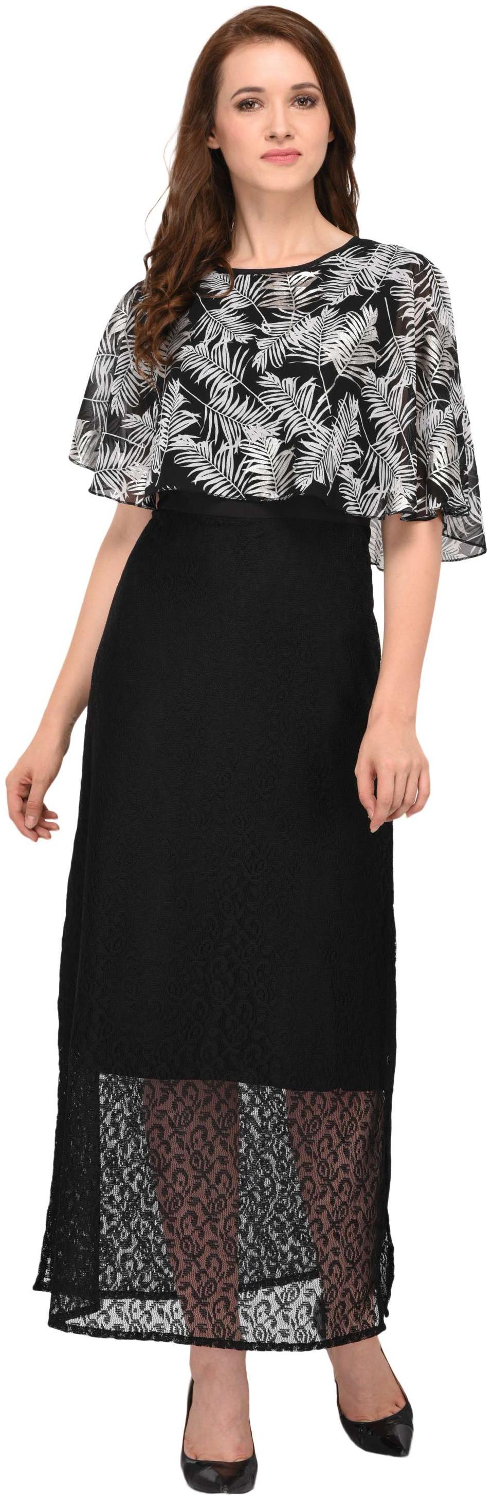 

Vashist Women Black white Solid Mix and match Maxi dress