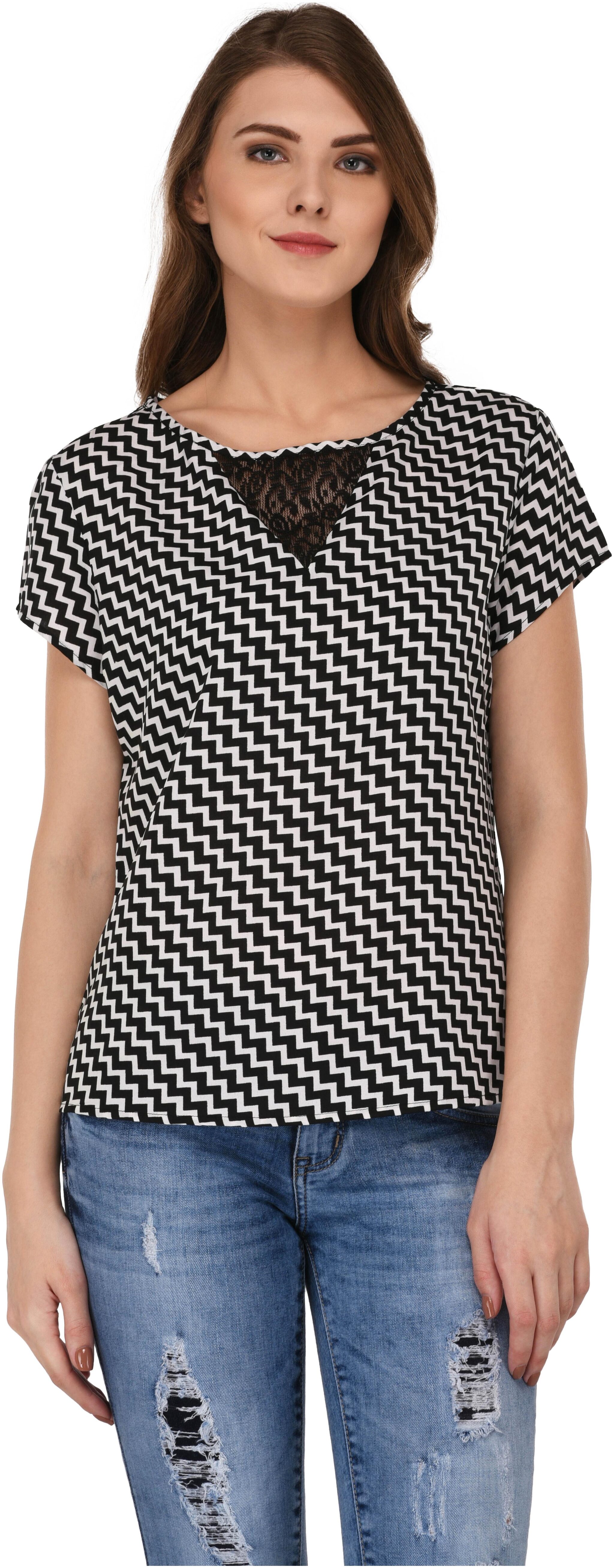 

VASHIST Women Printed A-line top - Black
