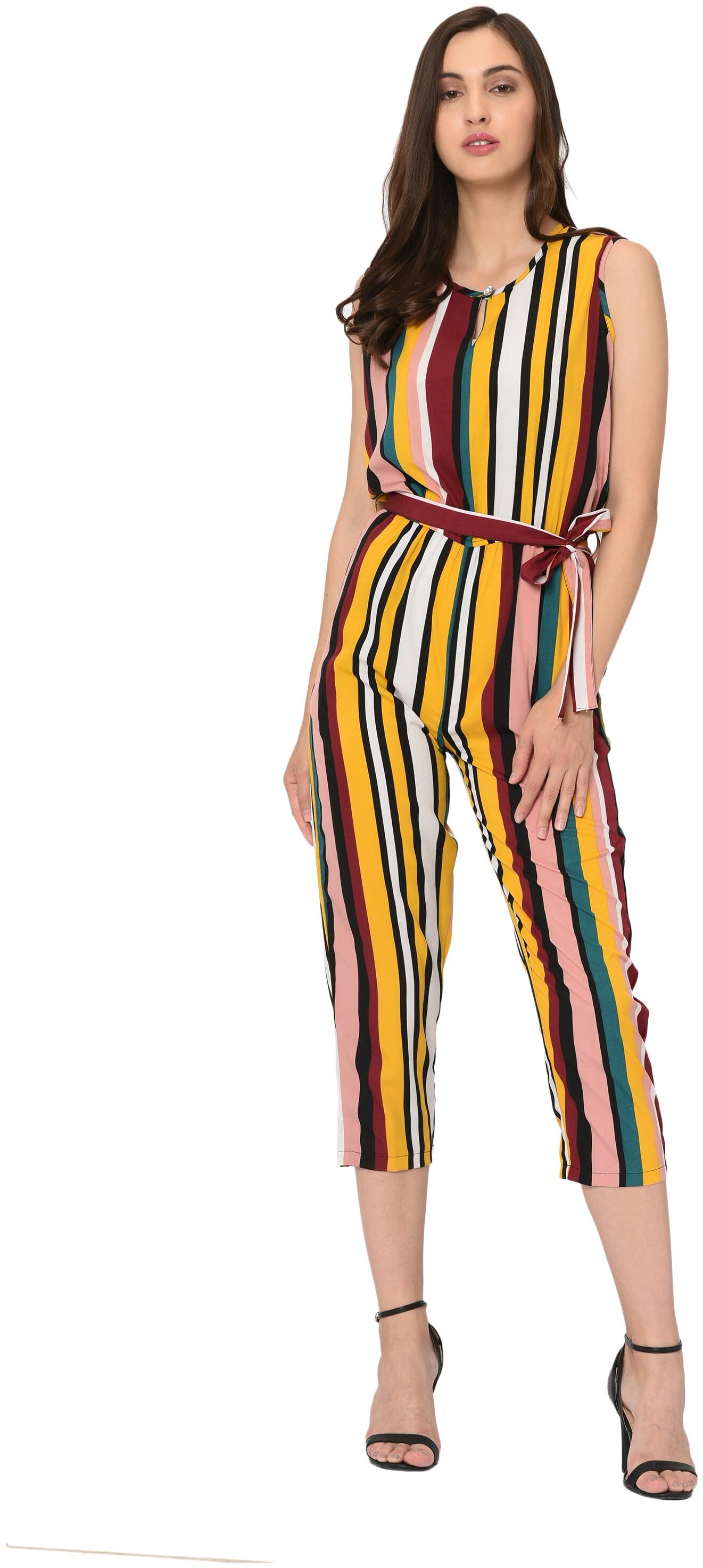 

VASHIST Striped Jumpsuit - Yellow