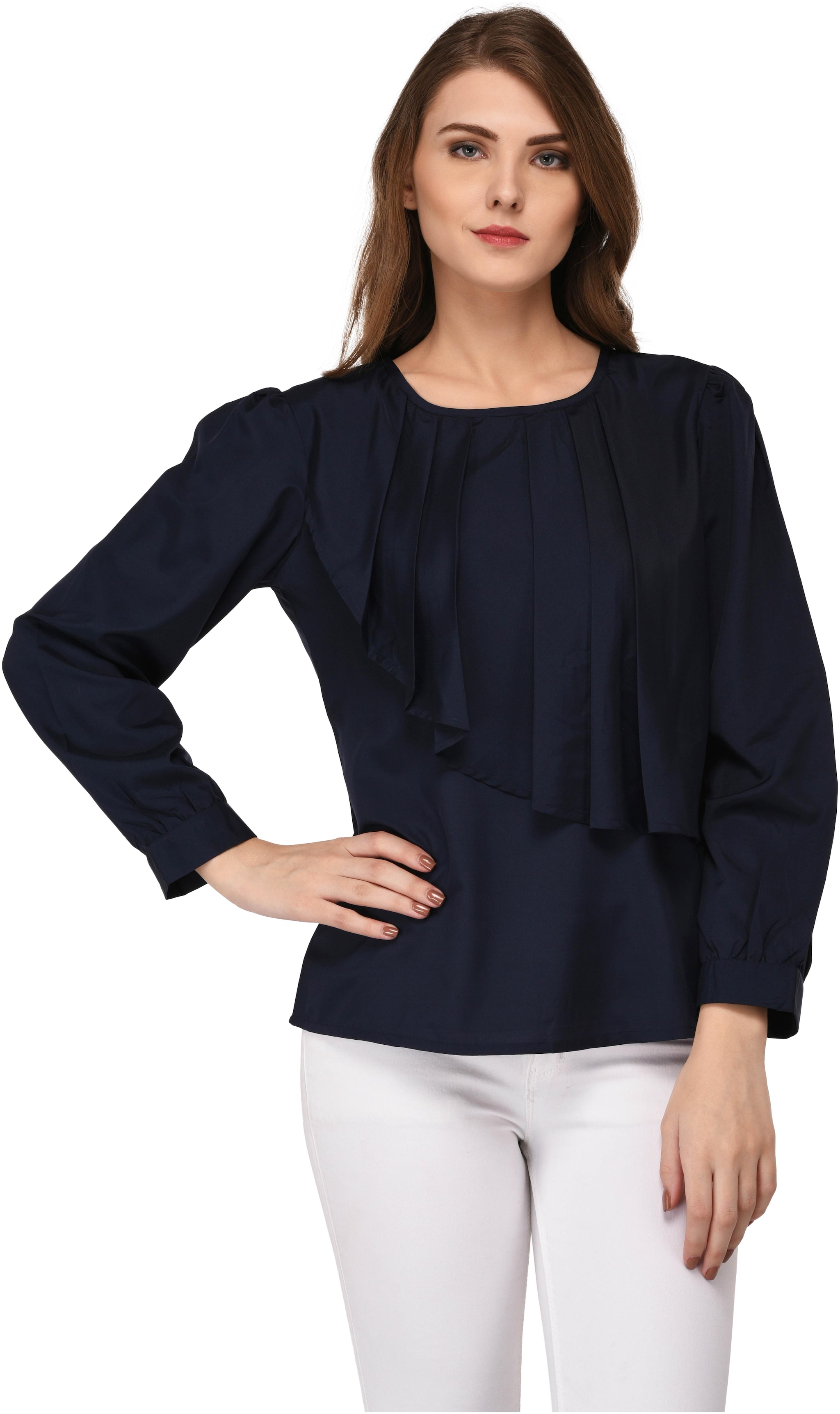 

VASHIST Women Printed A-line top - Black