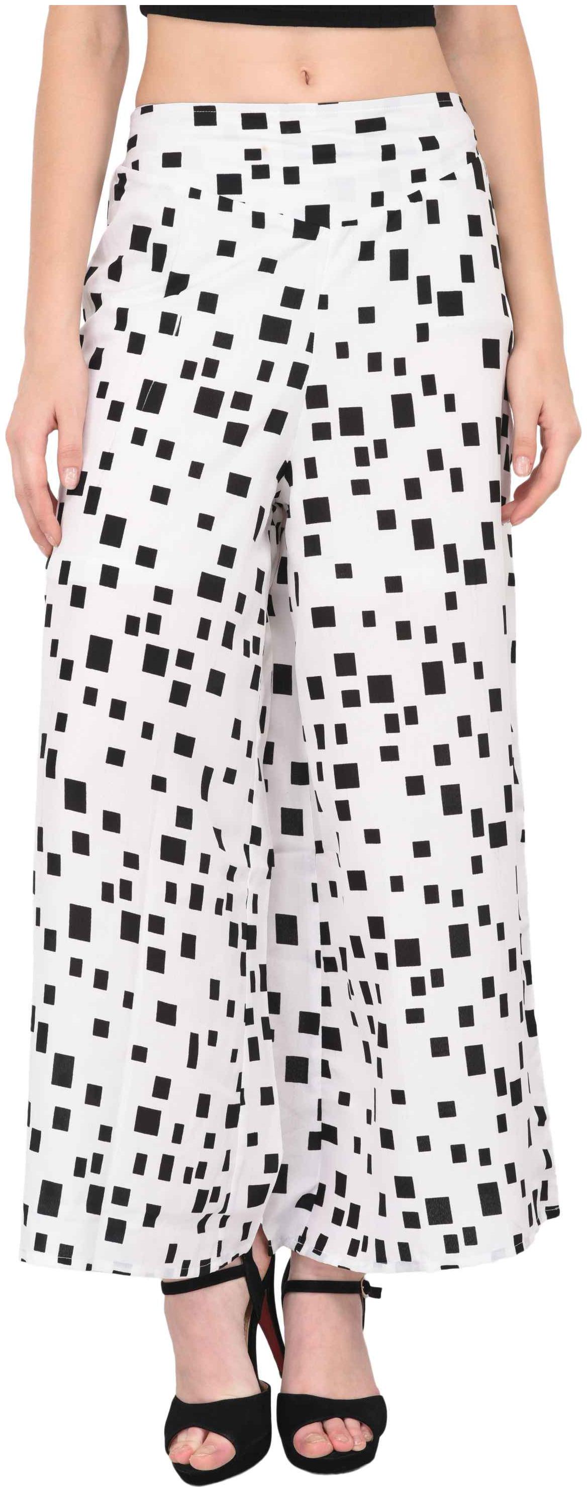 

VASHIST White Printed Flared Palazzo