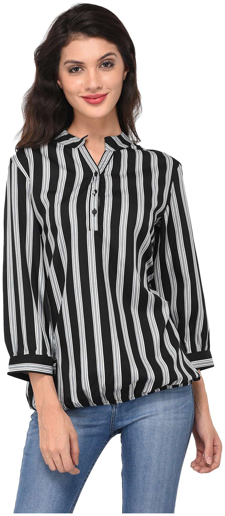 

VASHIST Women Printed A-line top - Black