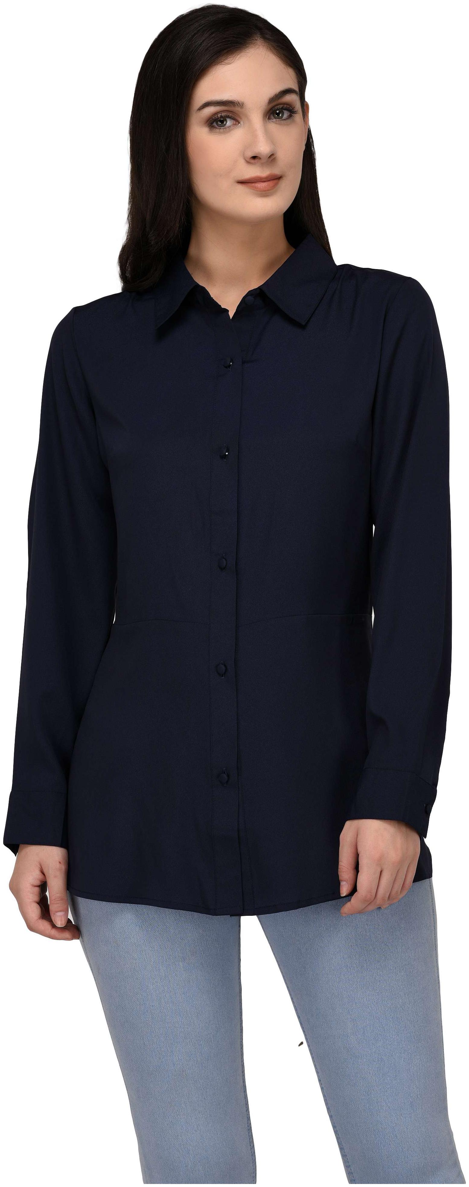 

VASHIST Women Blue Solid Regular Fit Shirt