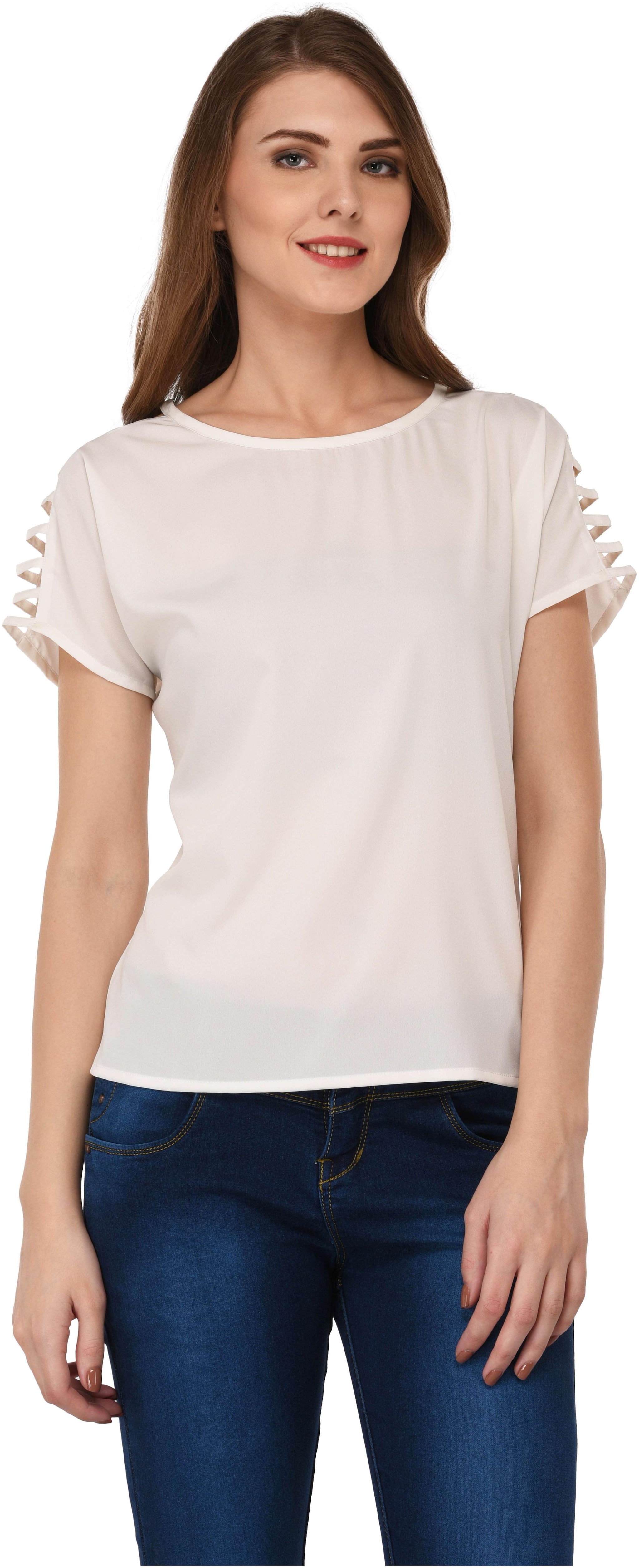 

VASHIST Women Solid Regular top - White
