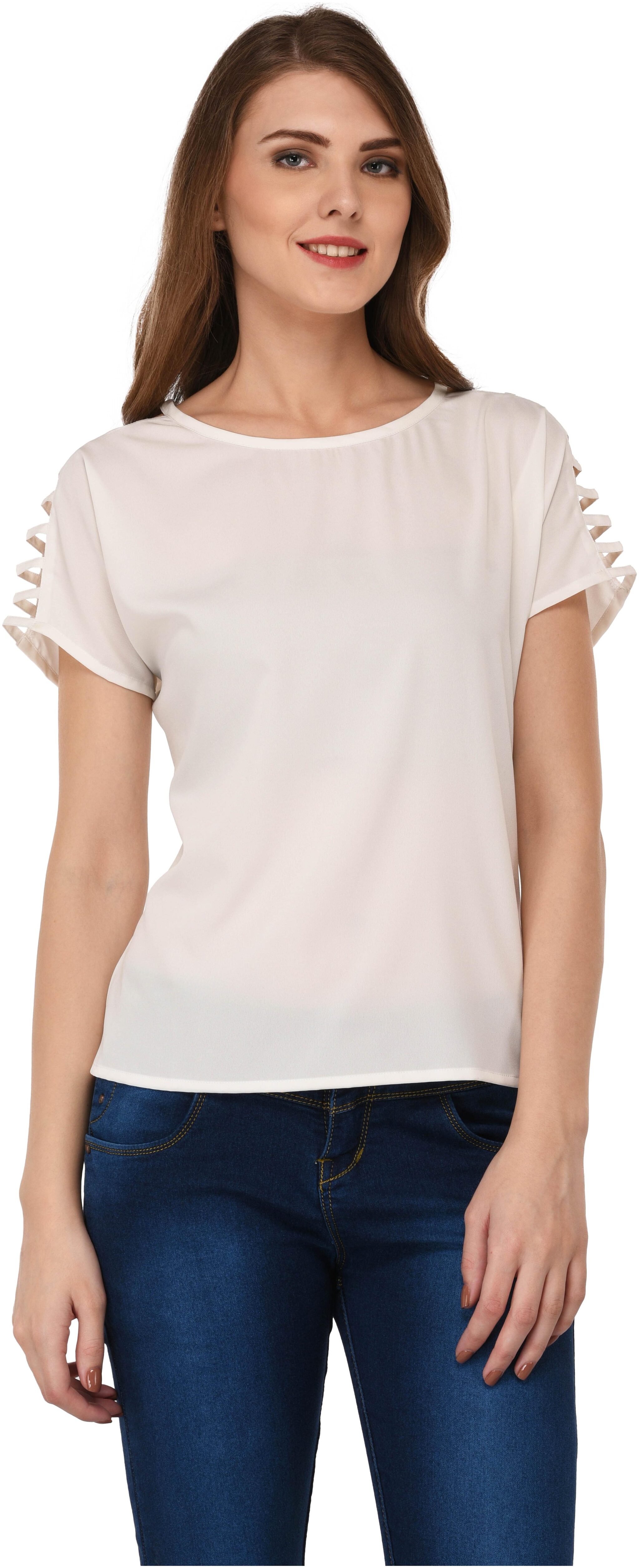 

VASHIST Women Solid Regular top - White