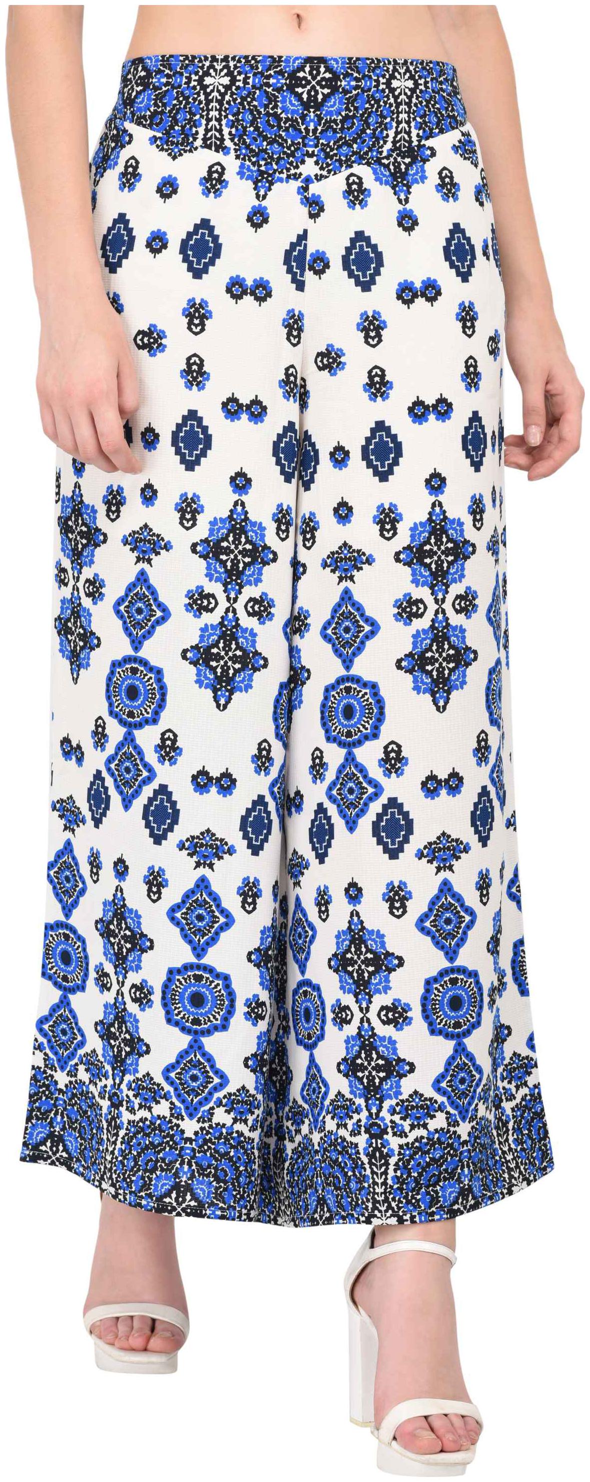

VASHIST White Printed Flared Palazzo
