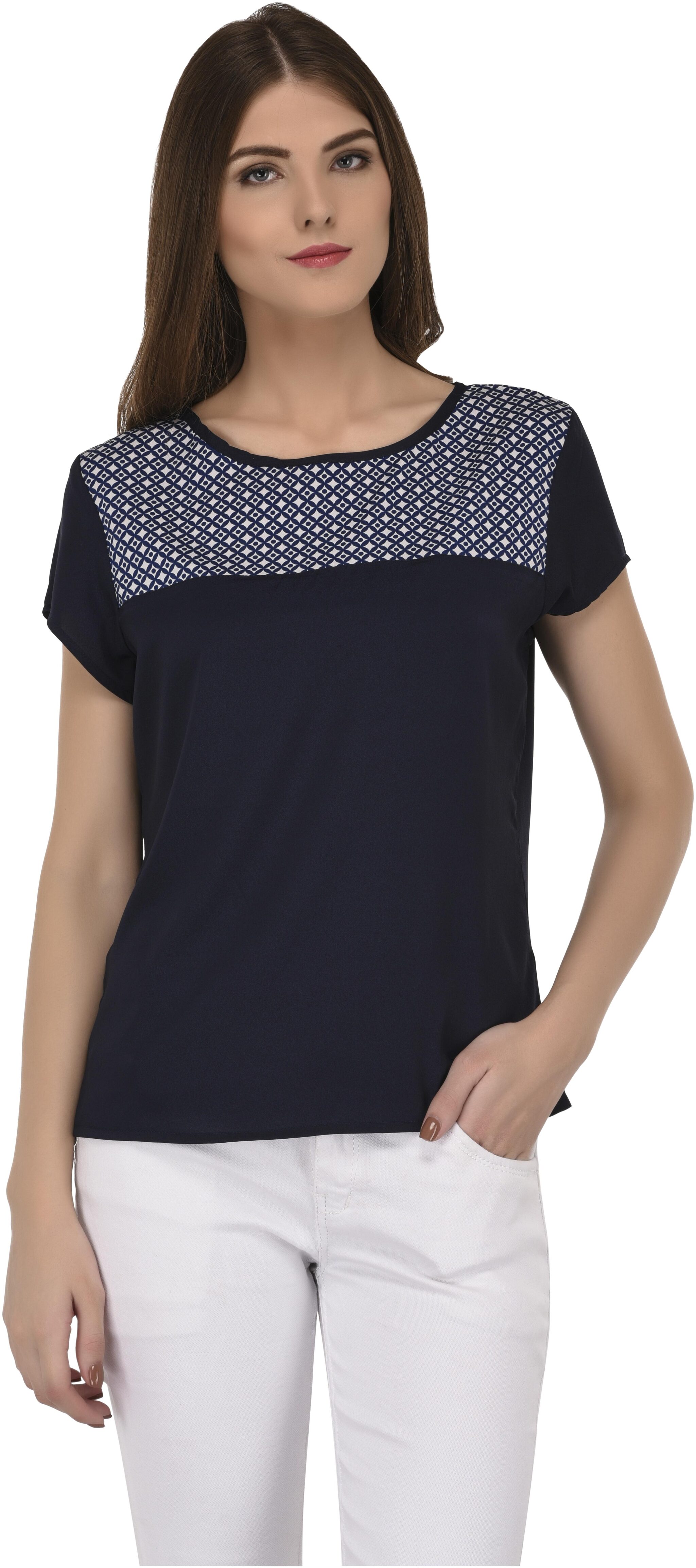 

VASHIST Women Printed A-line top - Blue