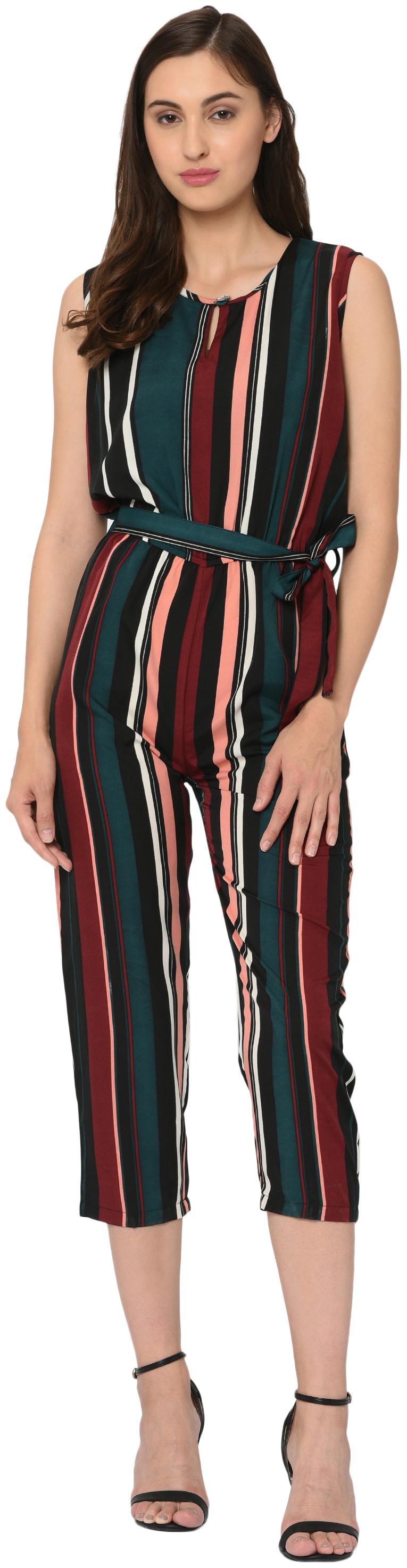 

VASHIST Striped Jumpsuit - Green