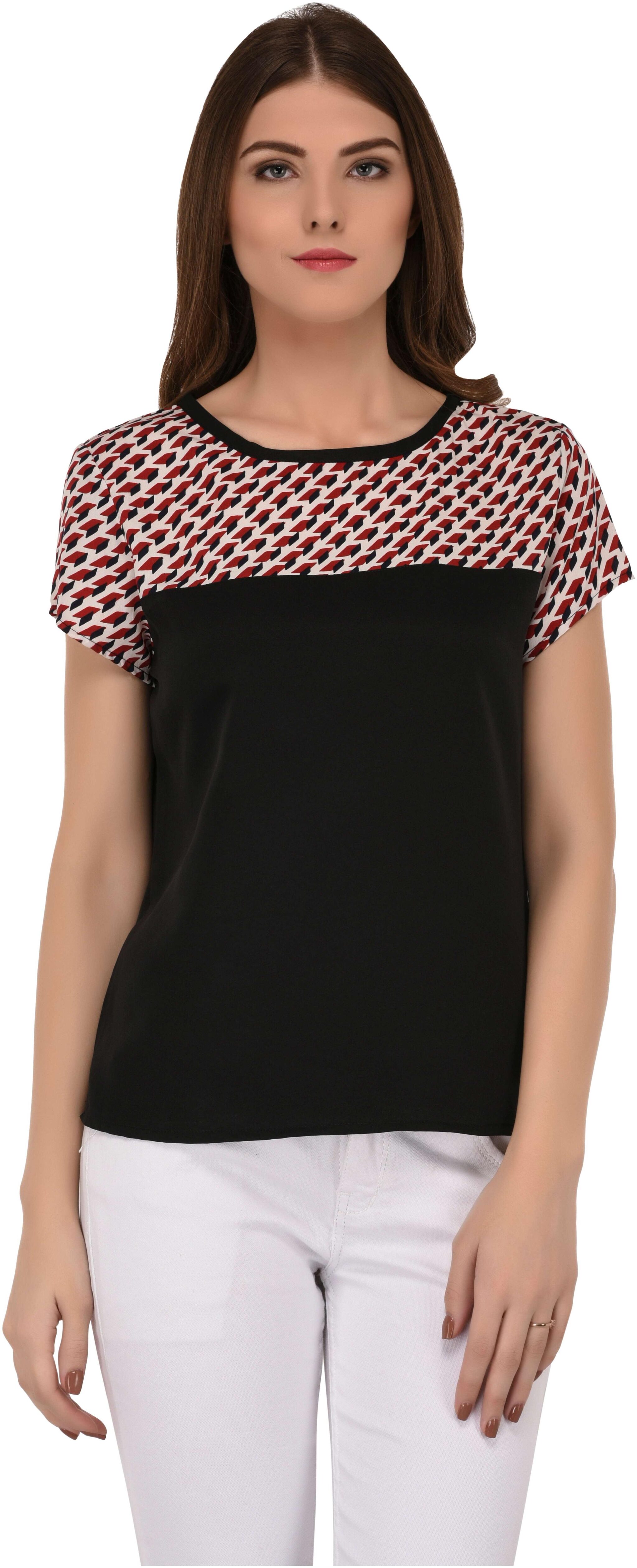 

VASHIST Women Printed A-line top - Black