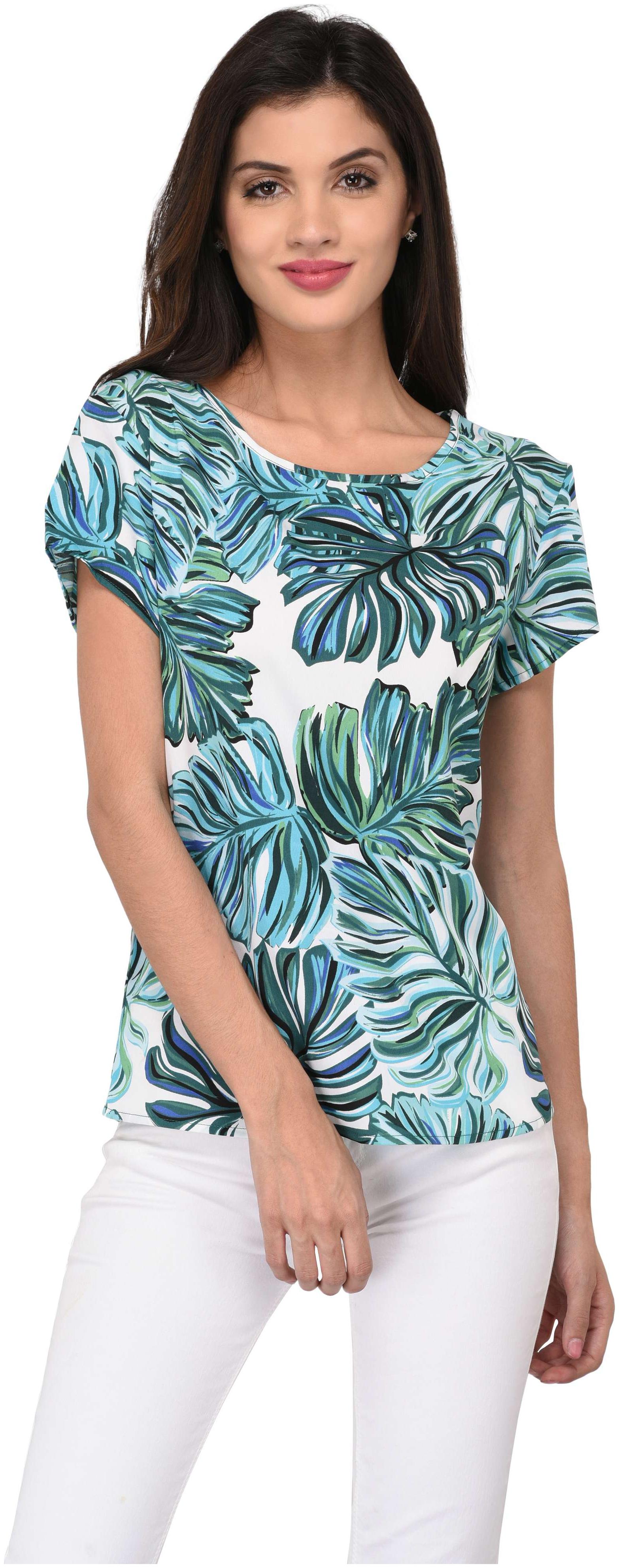 Vashit WomenWhite Floral Printed Casual Top