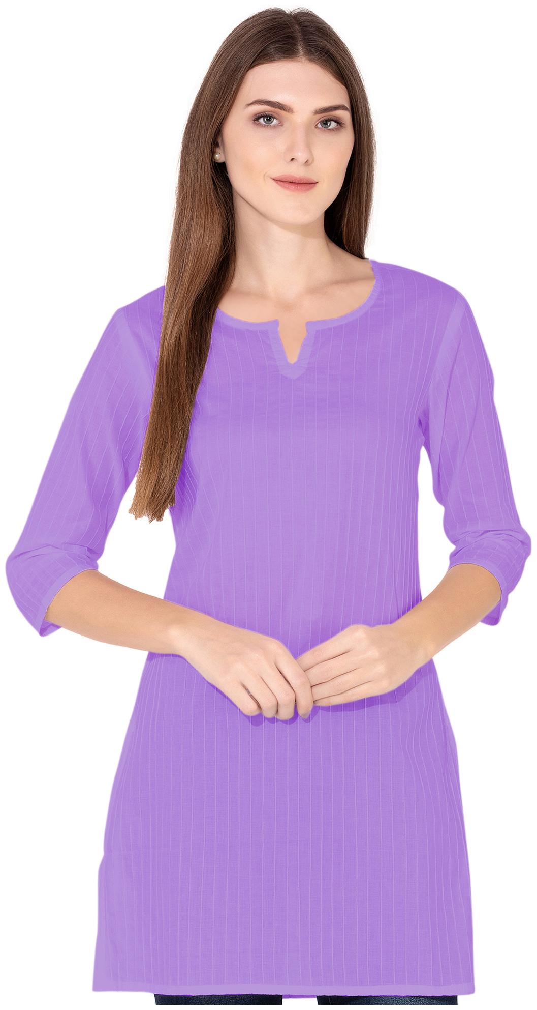 

VASVI Women Purple Striped Regular Kurta