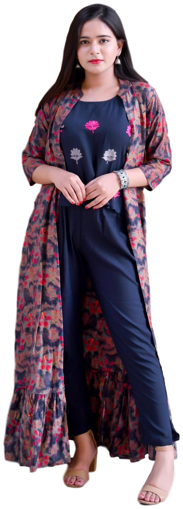 

VEDANA Women Embroidered Regular top - Blue