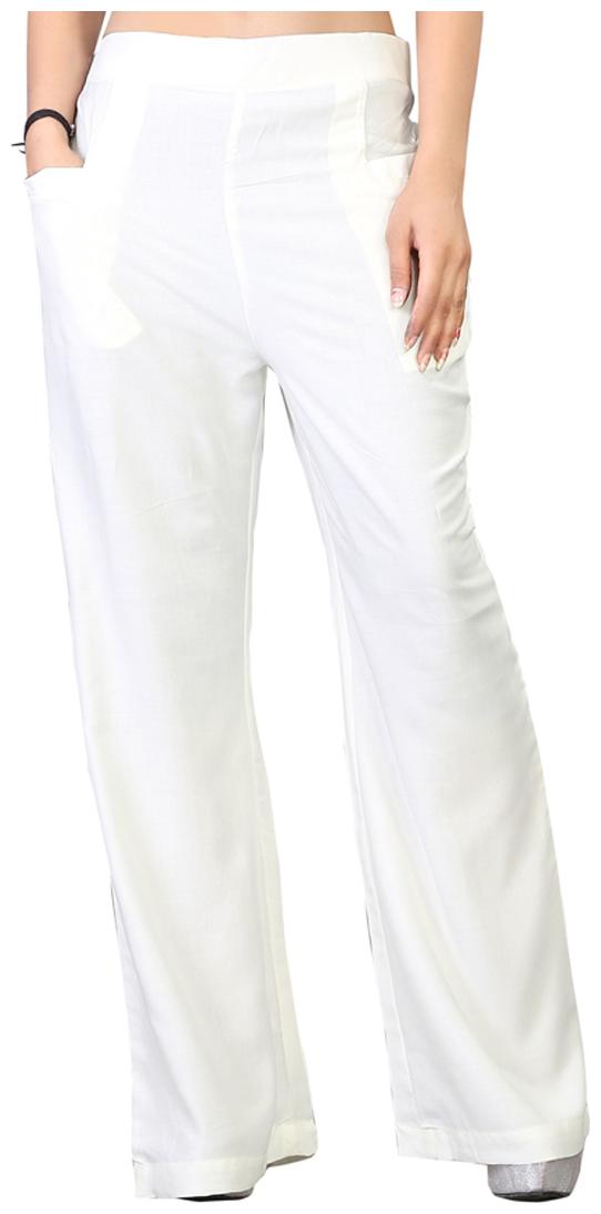 

Vedik Style Womens Solid White Regular Fit Palazzos