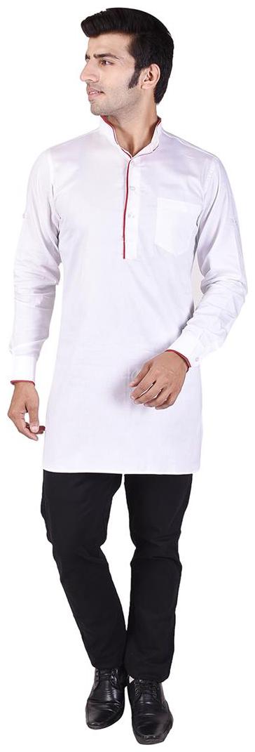 

Veera Paridhaan Men s Solid White Cotton Kurta
