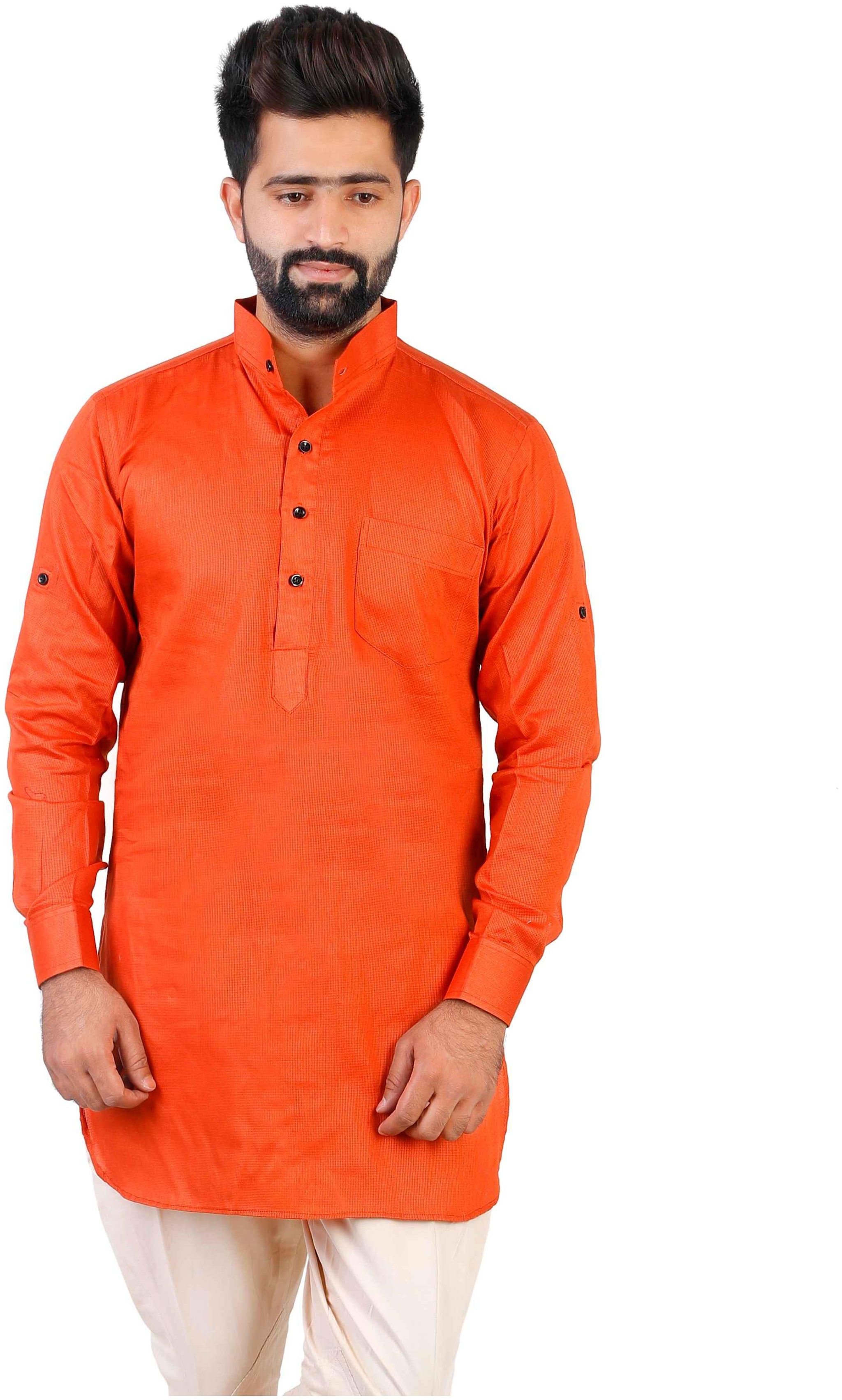 

Veera Paridhaan Men Orange Regular Fit Kurta