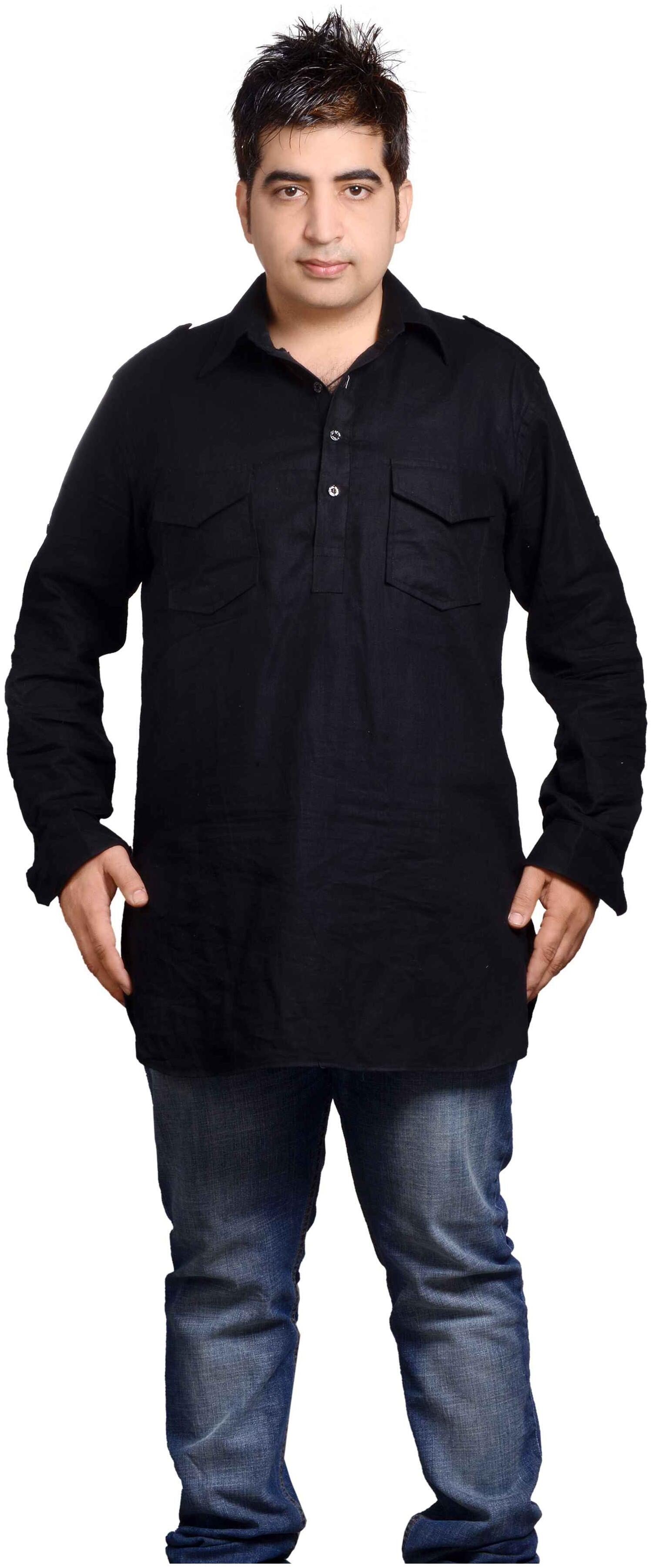 

Veera Paridhaan Men Black Regular Fit Kurta