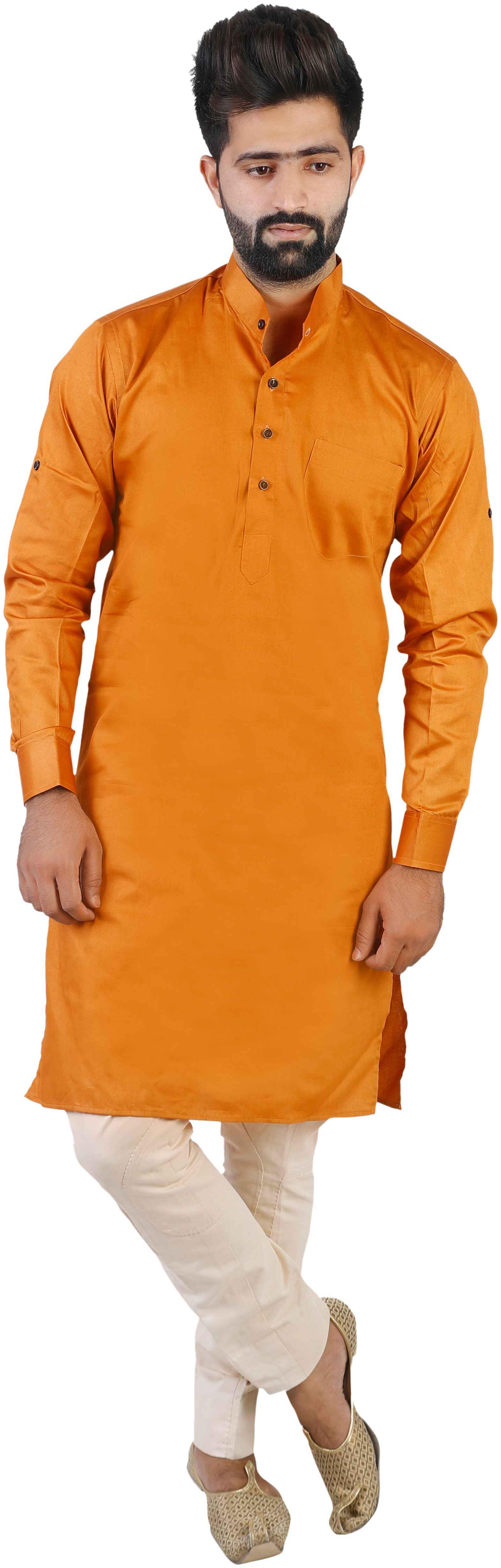 

Veera Paridhaan Men Orange Regular Fit Kurta