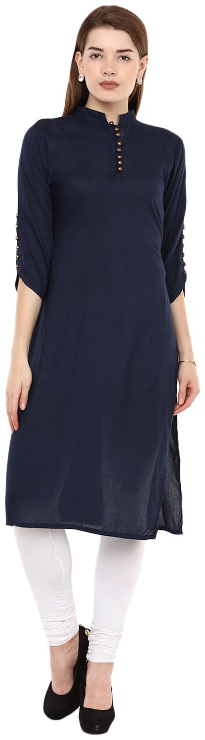 

Veera Paridhaan Women Blue Solid Straight Kurti