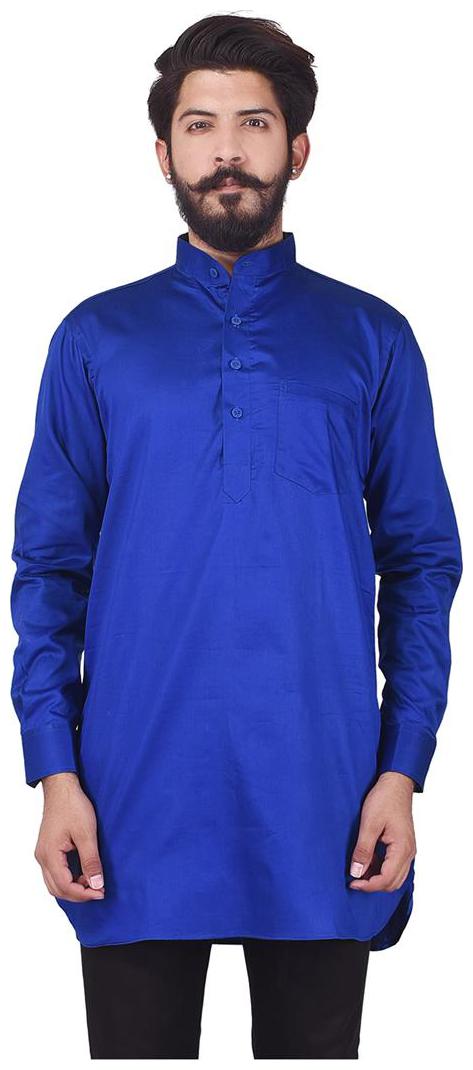 

Veera Paridhaan Men s Party Wear Cotton Blue Solid Pattern Kurta