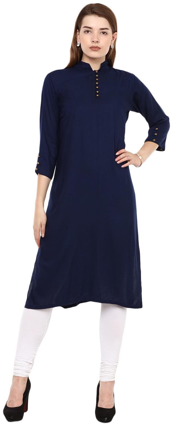 

Veera Paridhaan Women Blue Solid Straight Kurti