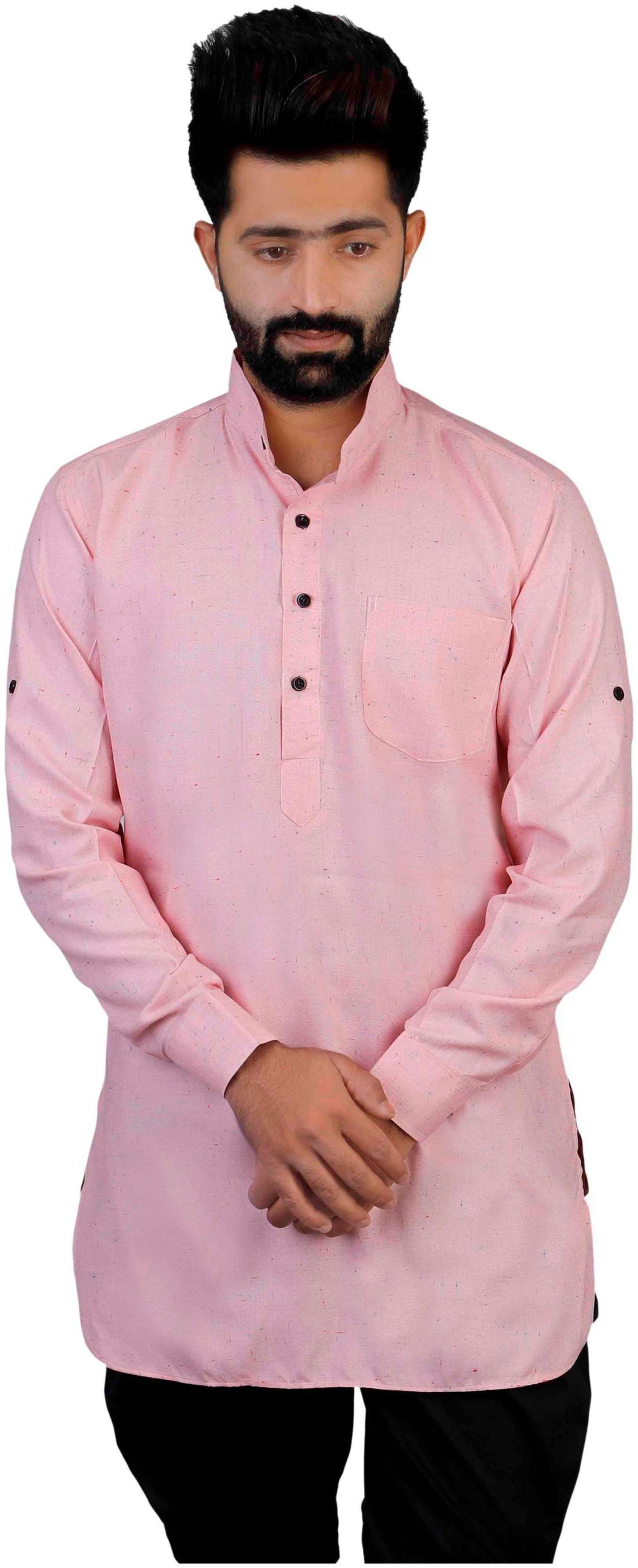 

Veera Paridhaan Men Pink Regular Fit Kurta