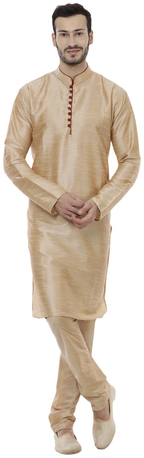 

Veera Paridhaan Golden Men s Solid Long Kurta Payjama set