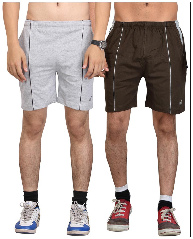 

VEGO Men Grey Slim Fit Regular Shorts