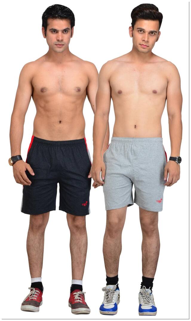 VEGO Men Black Slim Fit Regular Shorts