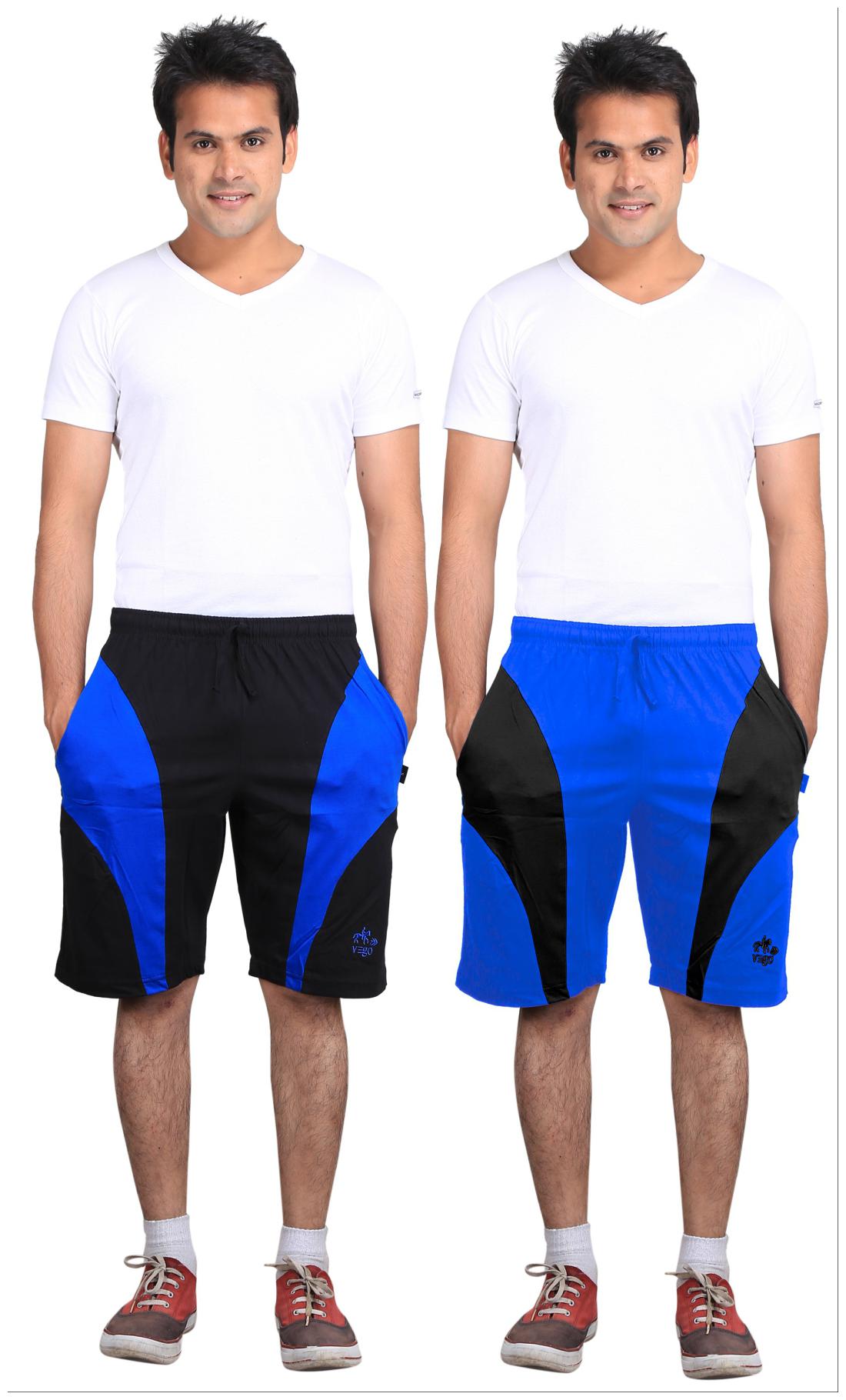 

VEGO Men Blue Slim Fit Regular Shorts