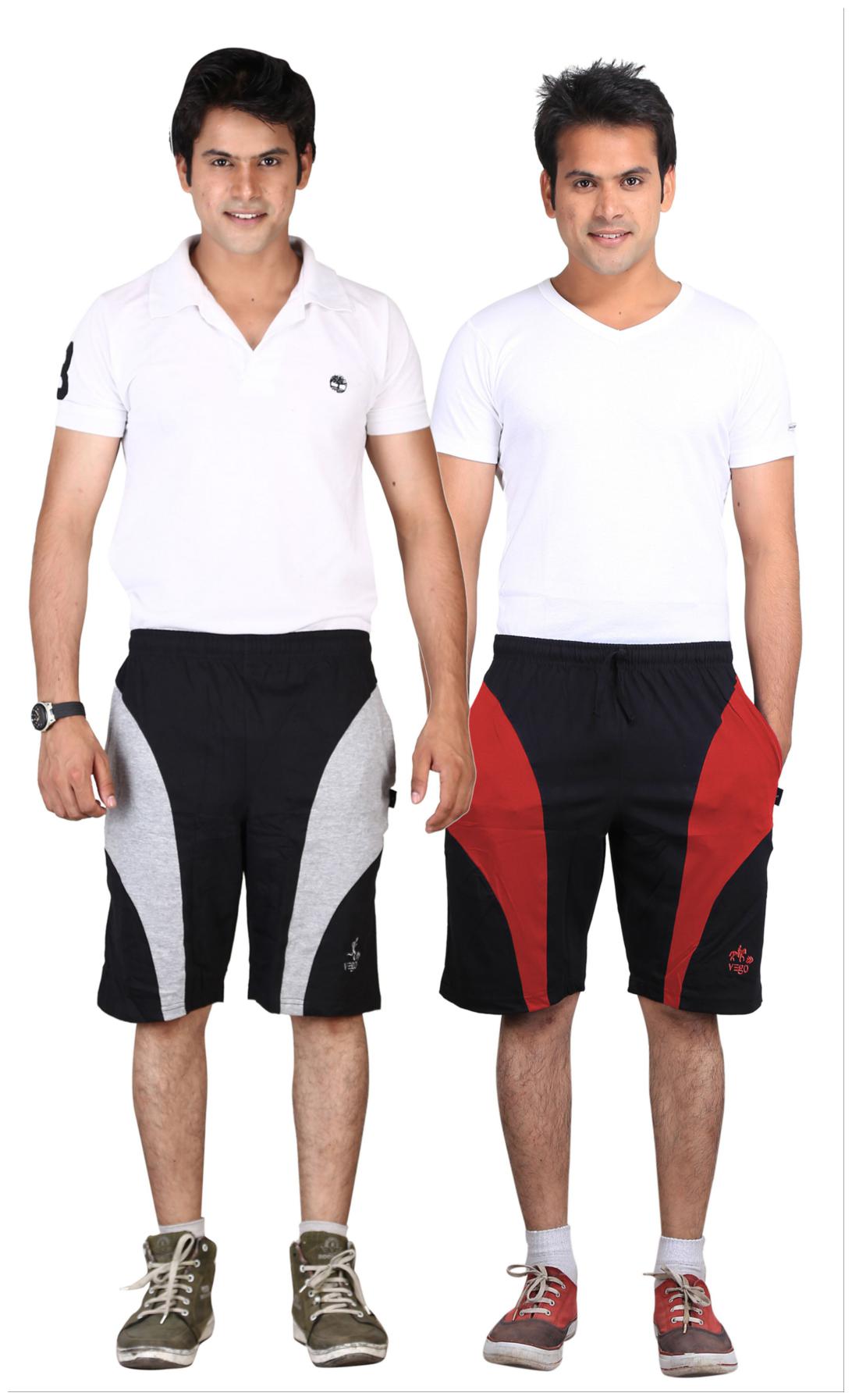 

VEGO Men Black Slim Fit Regular Shorts