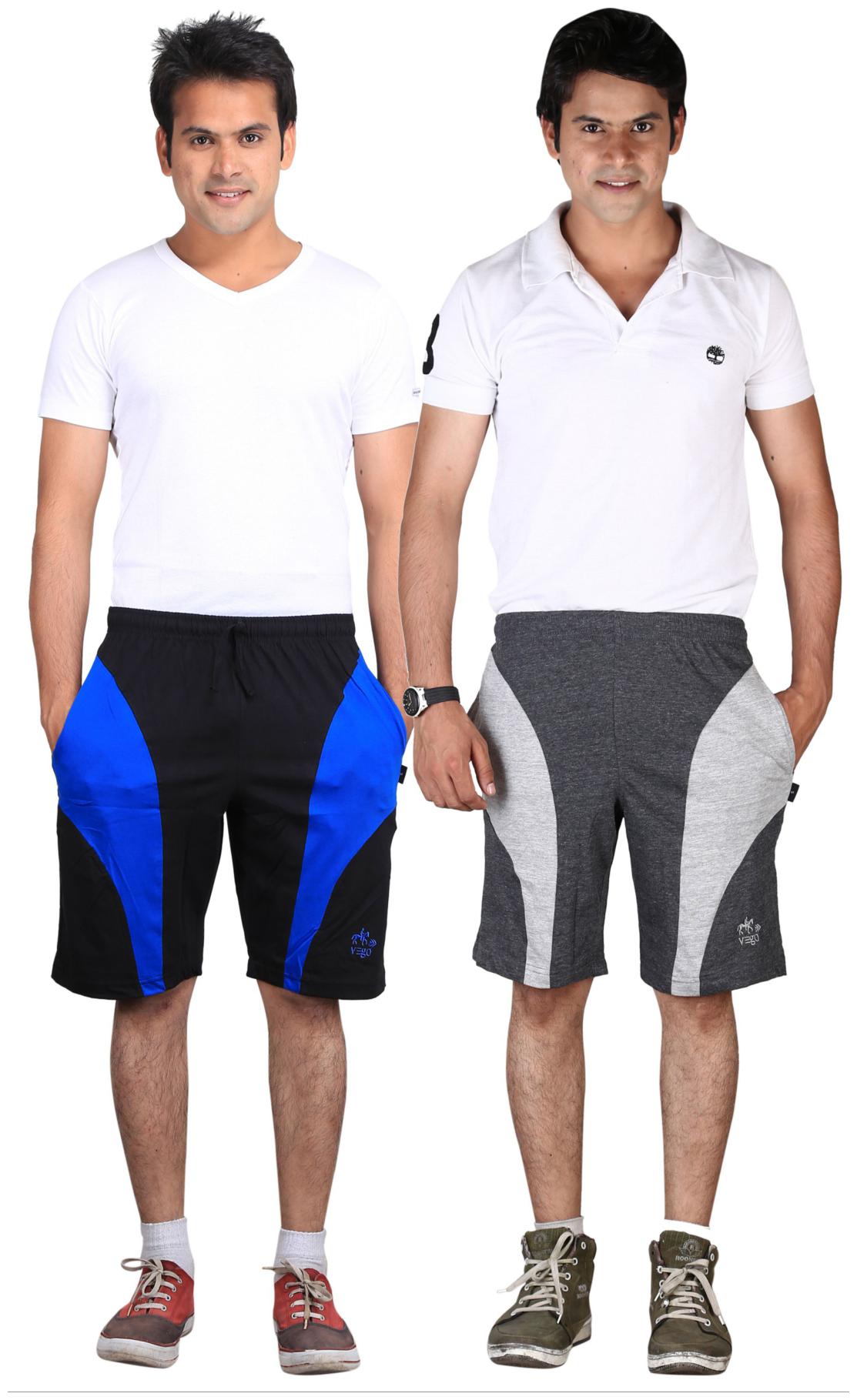 

VEGO Men Grey Regular Fit Regular Shorts