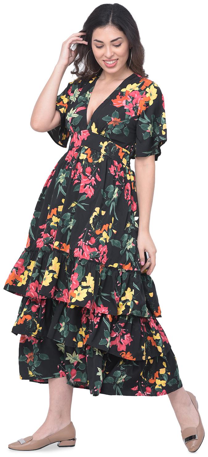

VELDRESS Multi Floral Flared dress
