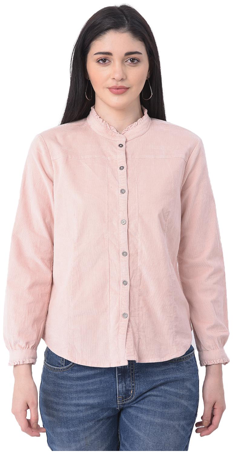 

VELDRESS Women Pink Solid Regular Fit Shirt
