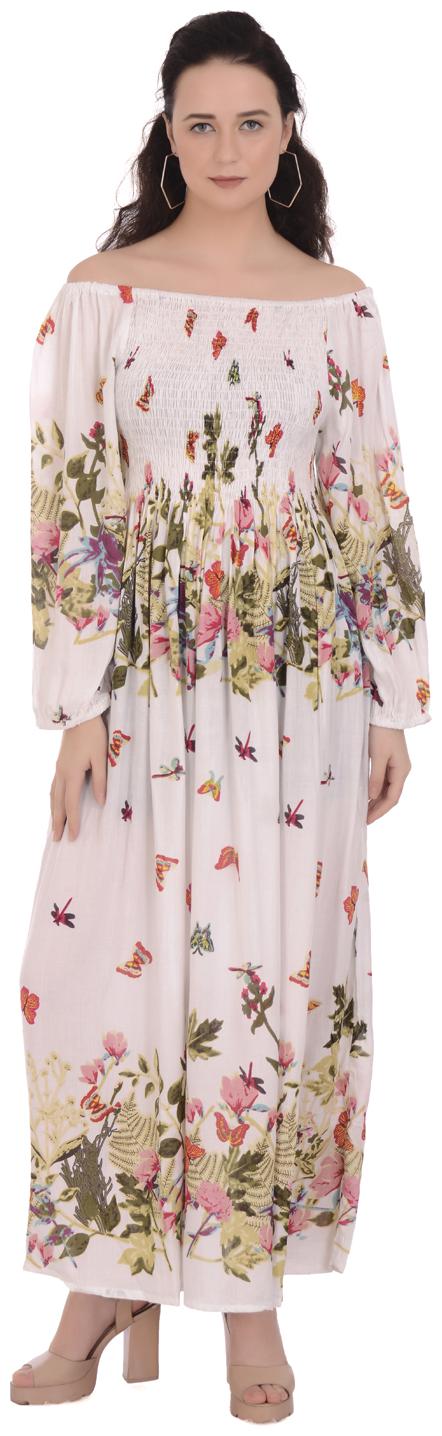 

VELDRESS White Floral Fit flare dress