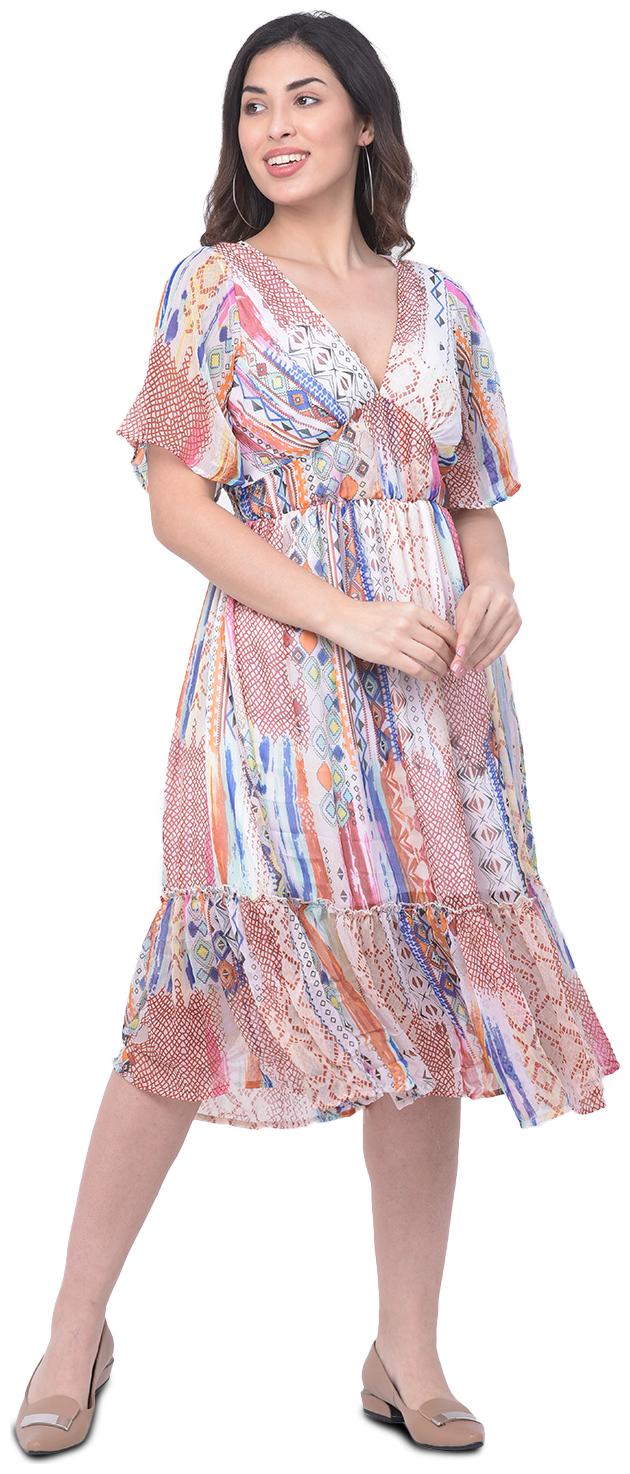 

VELDRESS Multi Printed Fit flare dress