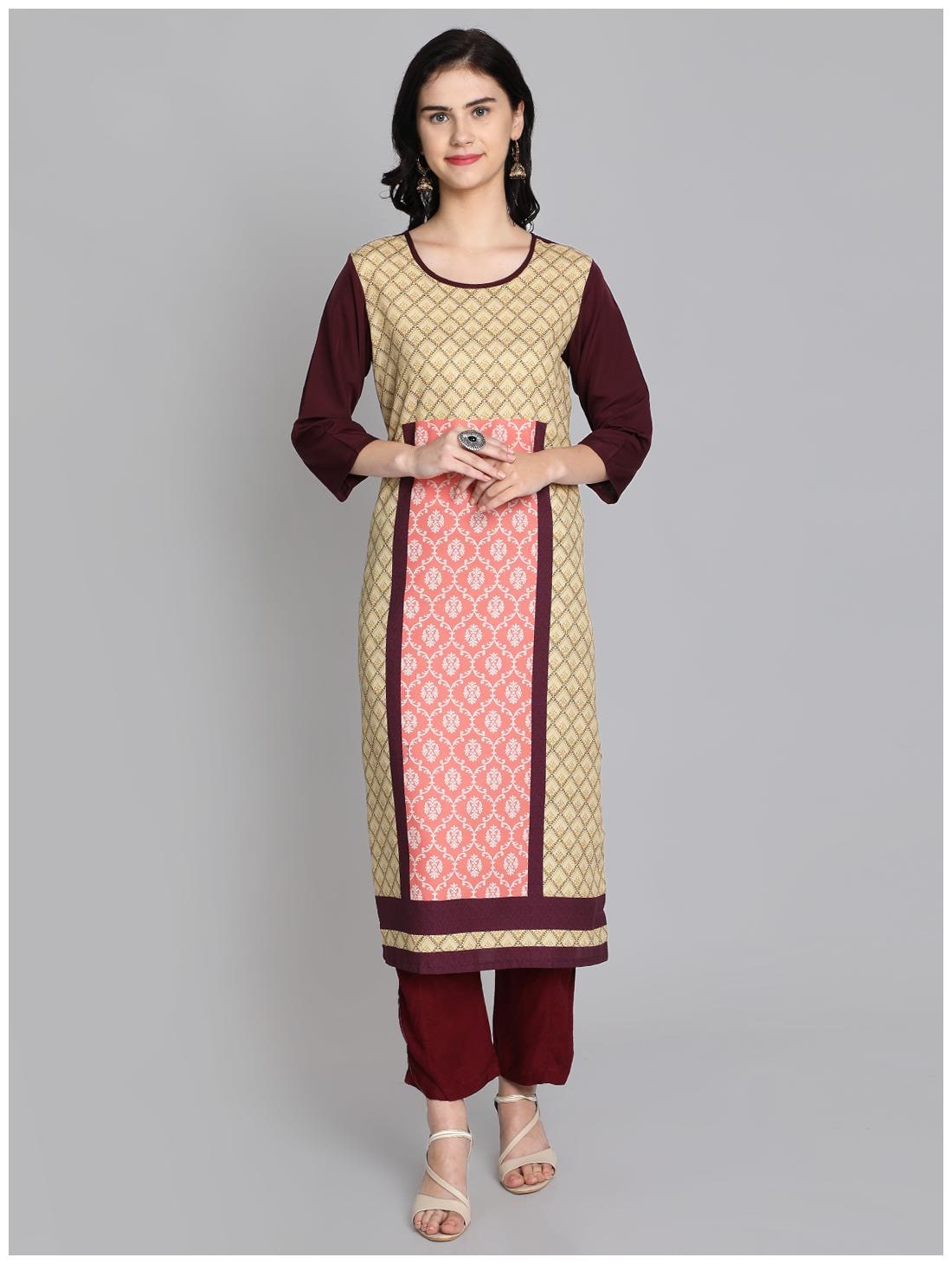 

Venika Creations Women Multi Printed Straight Kurta