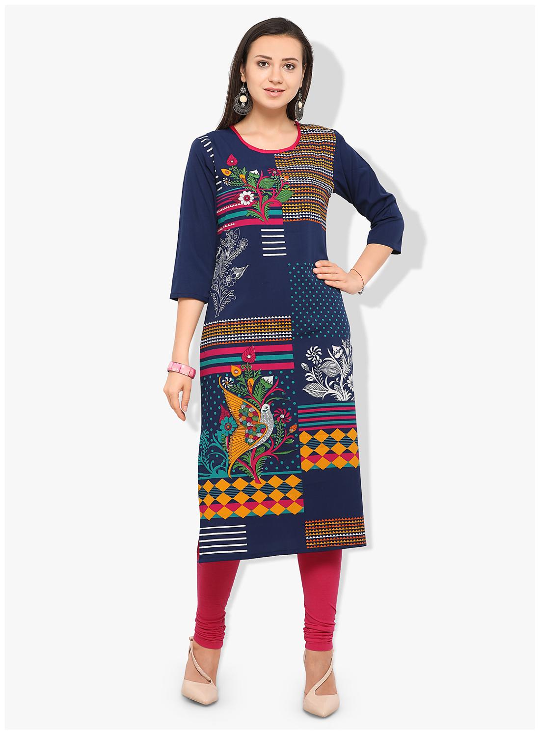 

Venika Creations Women Multi Printed Straight Kurta