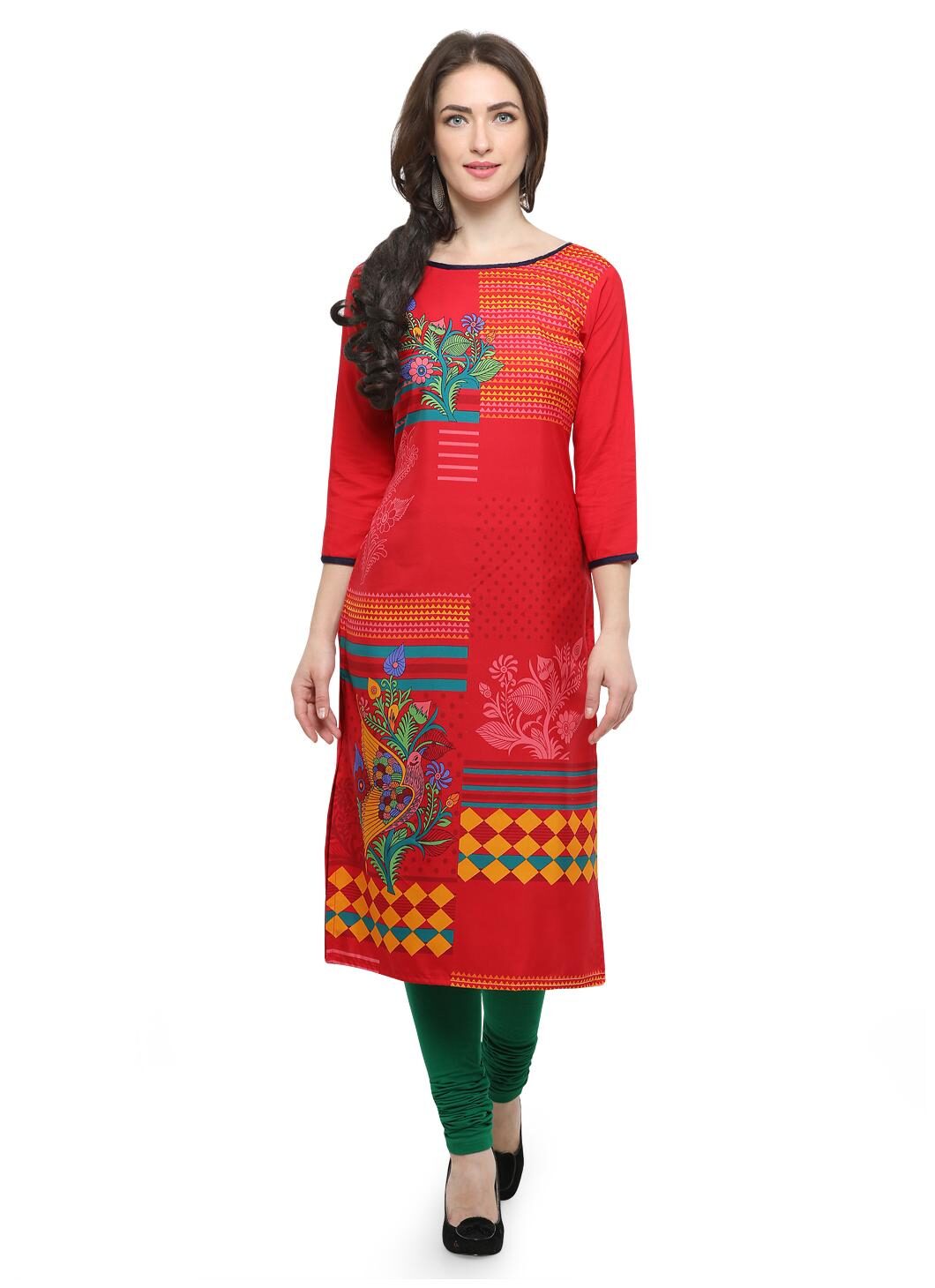 

Venika Creations Women Multi Printed Straight Kurta