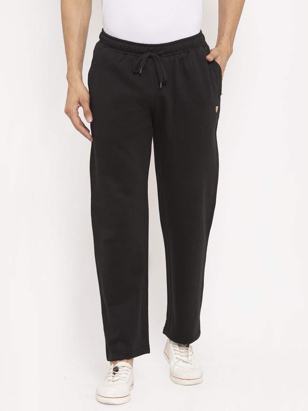 

VENITIAN Men Black Solid Regular fit Track pants