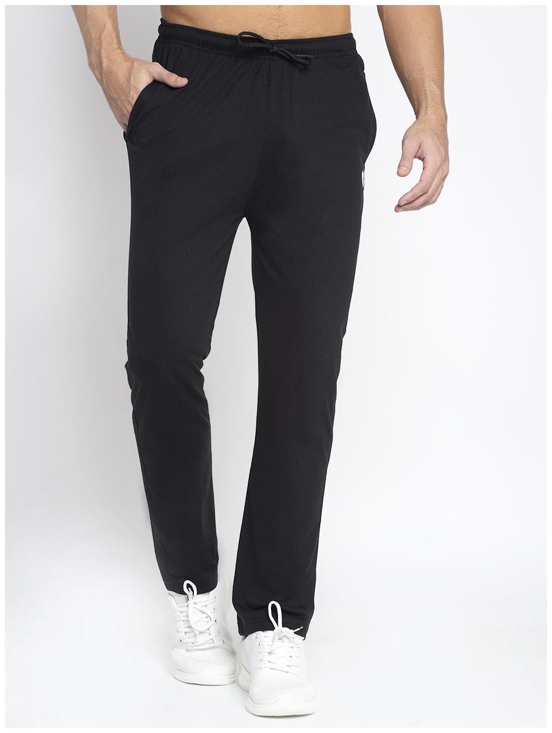 

VENITIAN Men Black Solid Regular fit Track pants