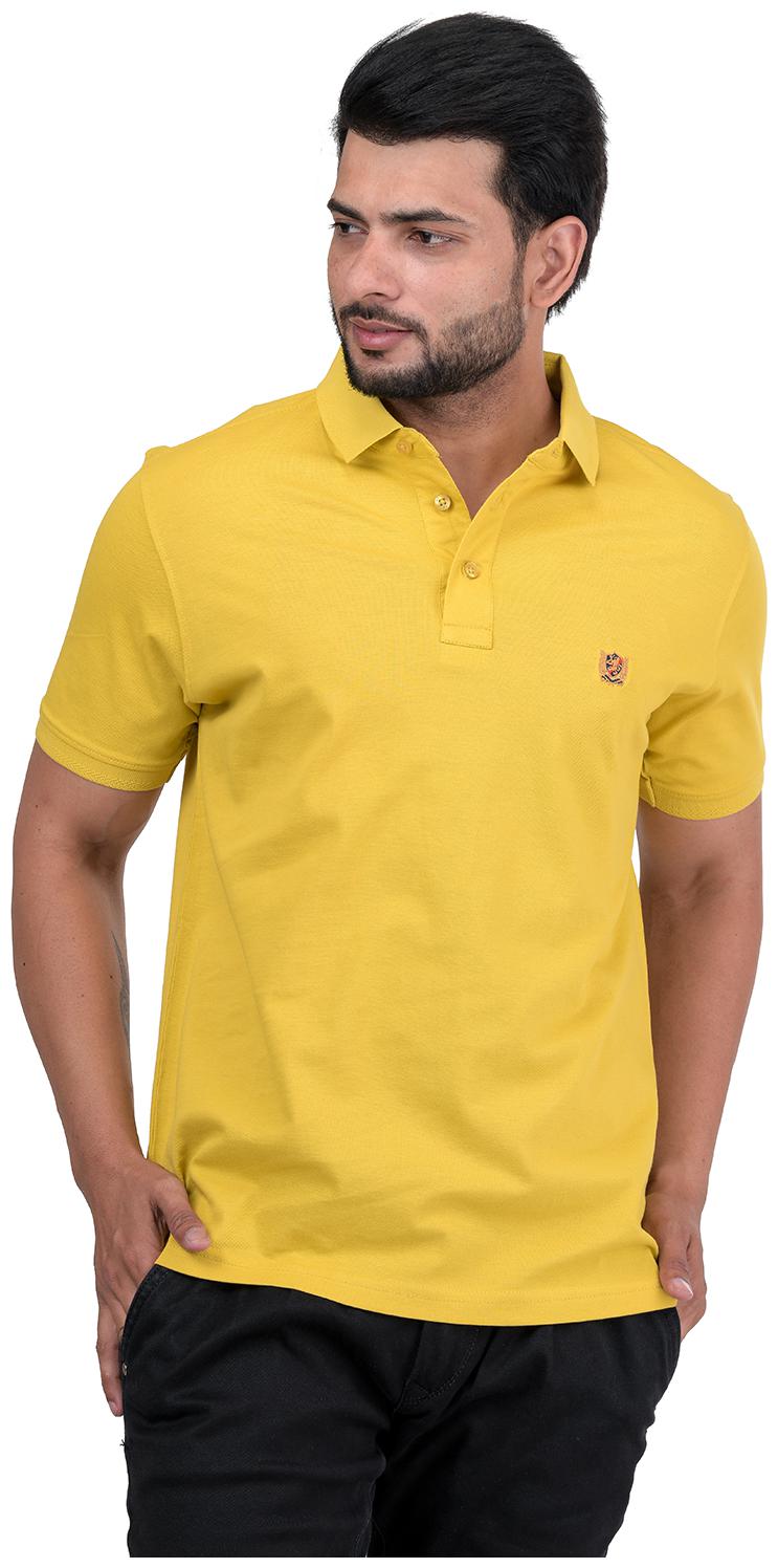 

VENITIAN Men Yellow Regular fit Cotton Blend Polo collar T-Shirt - Pack Of 1