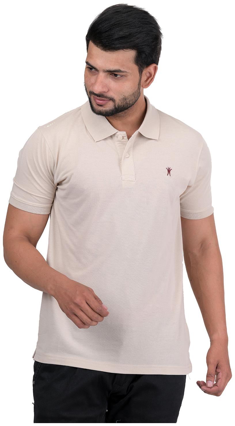 

VENITIAN Men Grey Slim fit Cotton Blend Polo collar T-Shirt - Pack Of 1