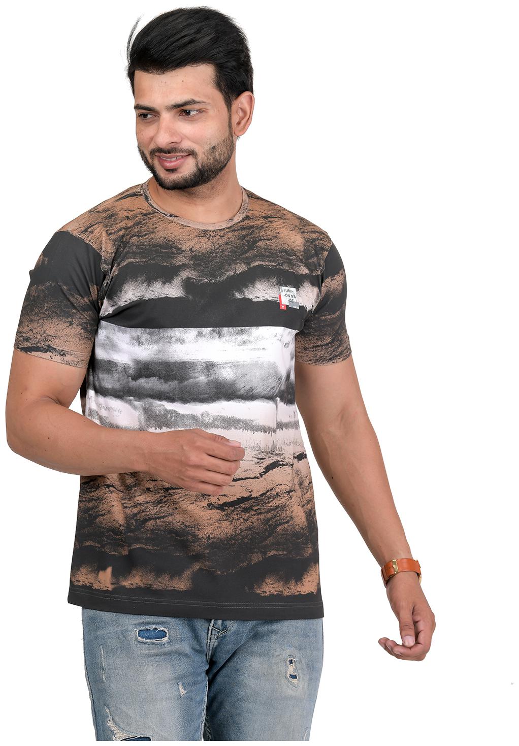 

VENITIAN Men Multi Slim fit Cotton Blend Round neck T-Shirt - Pack Of 1