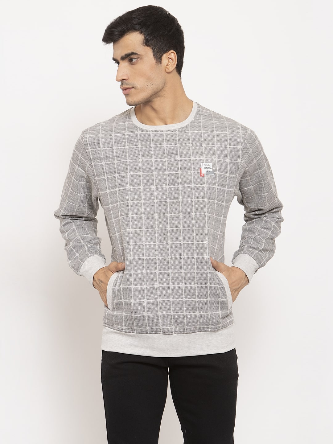 

VENITIAN Men Grey Round neck Sweatshirt