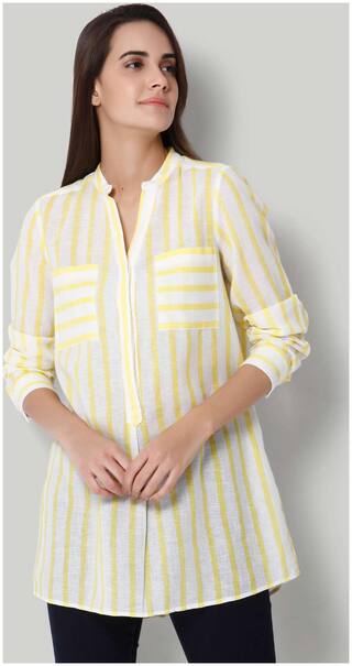 Vero Moda Women Striped Regular tunic - Yellow