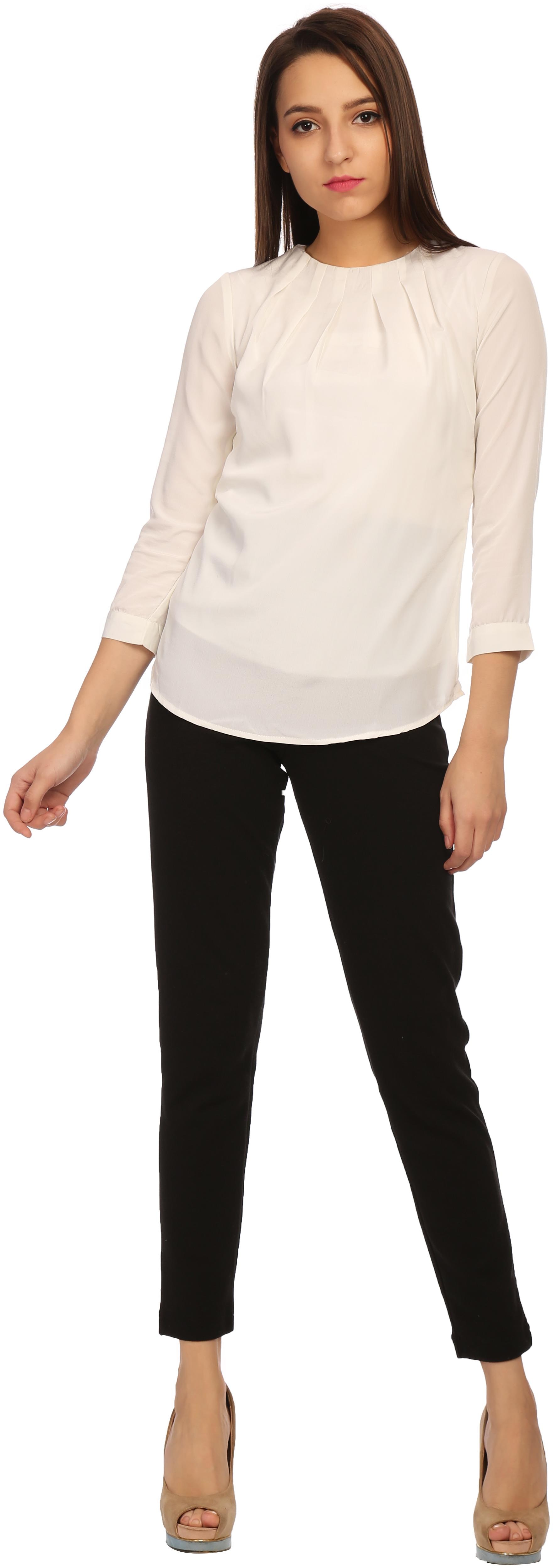 

Veronique Women Solid Regular top - White